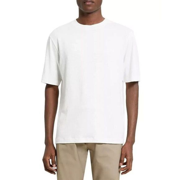 Theory M0493506 Men's Sz S Ivory Ryder Flex Linen Stretch Solid Tee Shirt $115 - Picture 5 of 6